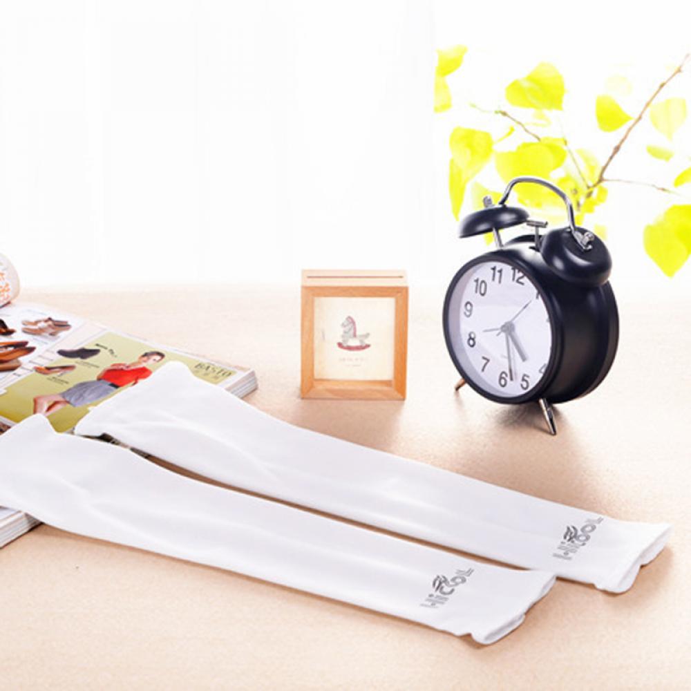 1 par sommersol nyttig beskyttelse ærmevarmere cykel cykel golf uv arm ærmebetræk cn: Hvid