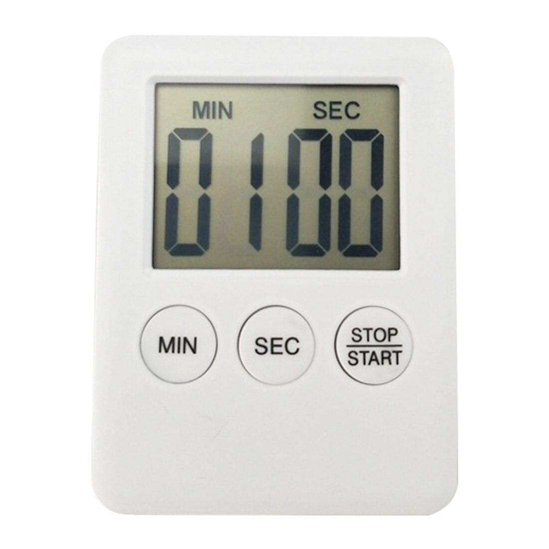 Temporizador de cocina para el hogar, cronómetro electrónico para cocina, cronómetro, herramientas de cocina, sencillo, práctico, pantalla LCD cuadrada Digital: White