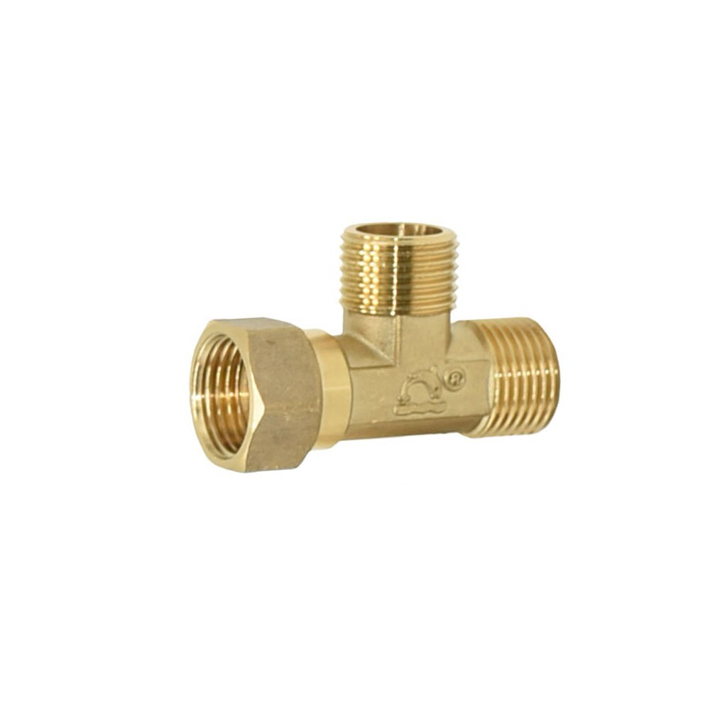 1/2 Inch Thread Tee Connector Brass T-Shaped 2-Way Water Splitter Copper Plumbing Adapter For Kitchen And Bathroom 1pcs