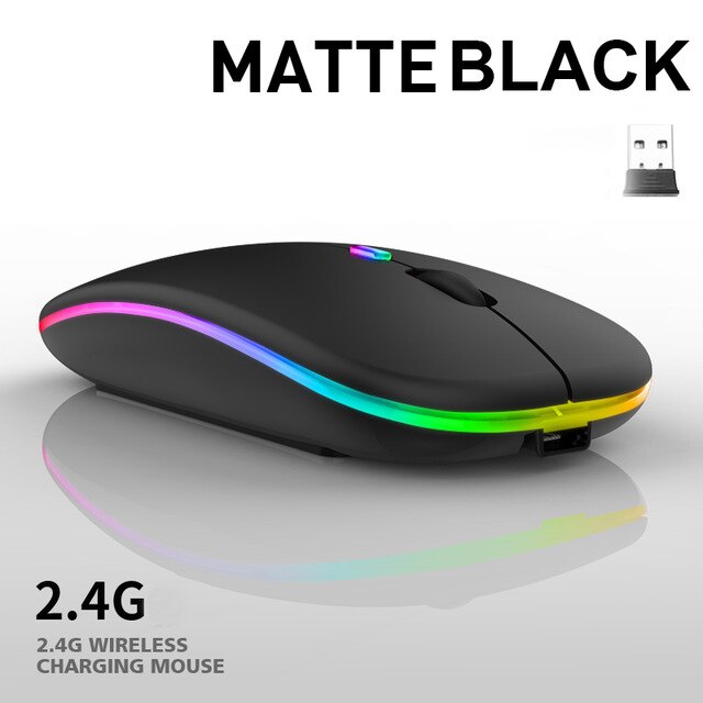 Mouse sem fio recarregável rgb bluetooth mouse para computador portátil sem fio mause silencioso led ergonômico pc macbook gaming mouse: green