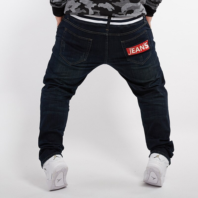 Jeans mænd elastisk talje plus størrelse fuld længde denimbukser meget store størrelse 36 to 48 jeans jakkesæt til mænd ripped jeans til mænd