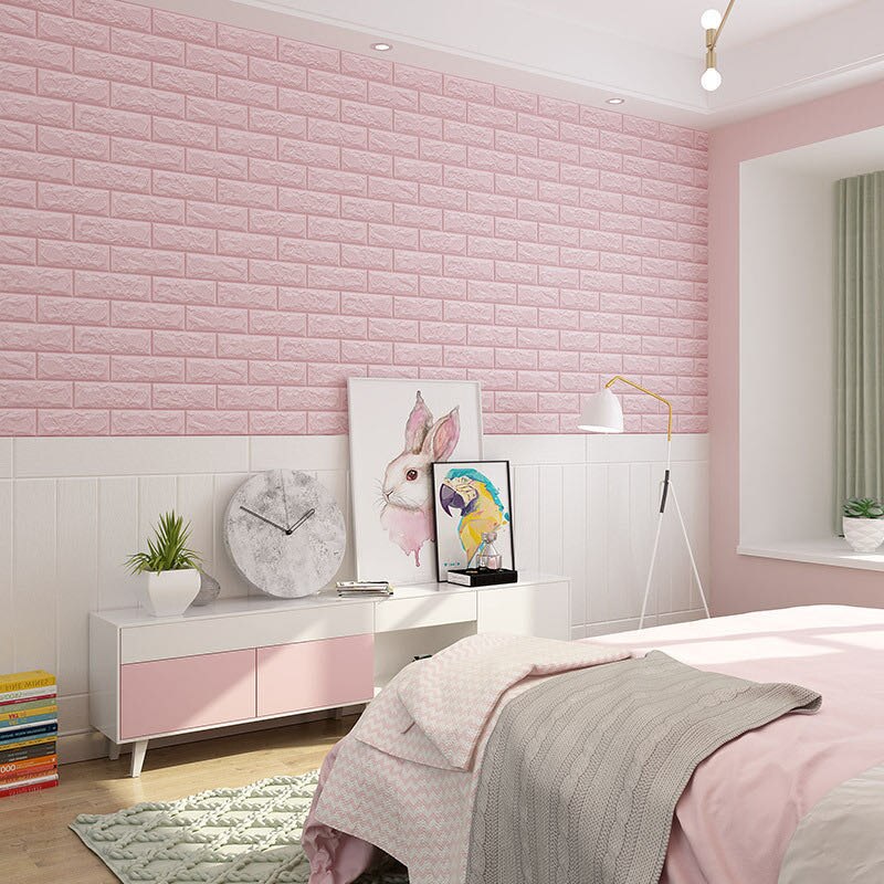 BBTC, 10 piezas, pegatina de pared 3D, paneles de pared autoadhesivos, papel tapiz blanco de espuma PE impermeable para sala de estar, pared de TV y decoración del hogar