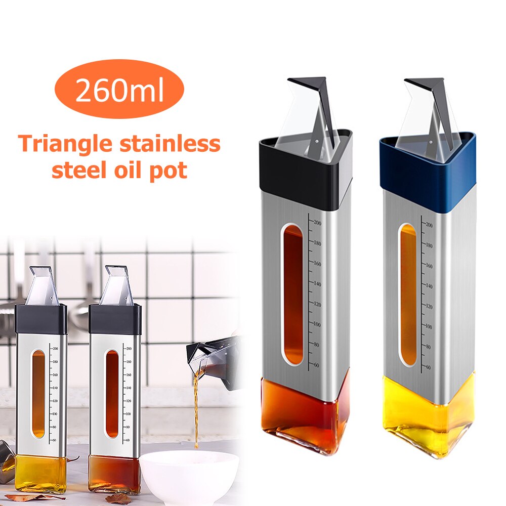 Olivenolie krydderi flaske sæt rustfrit stål beholder automatisk åben og luk dispenser no-drop cruet bottleseasoning
