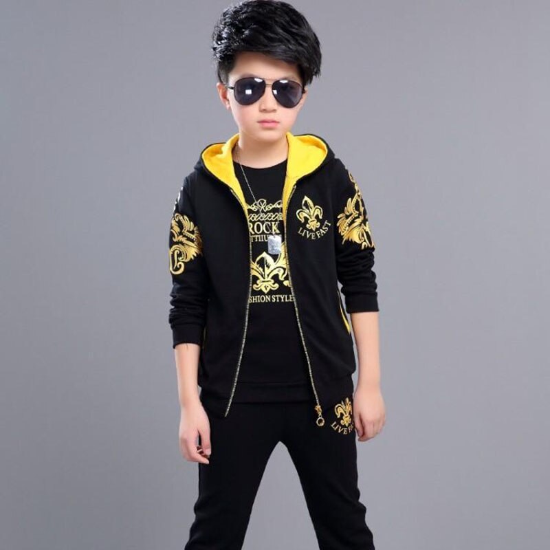 Kids Kleding Jongens Sport Pak Lente Trainingspak Baby Boy Kleding Set Kinderkleding Grote Jongens Vesten T-shirt Broek 3 stuks Sets