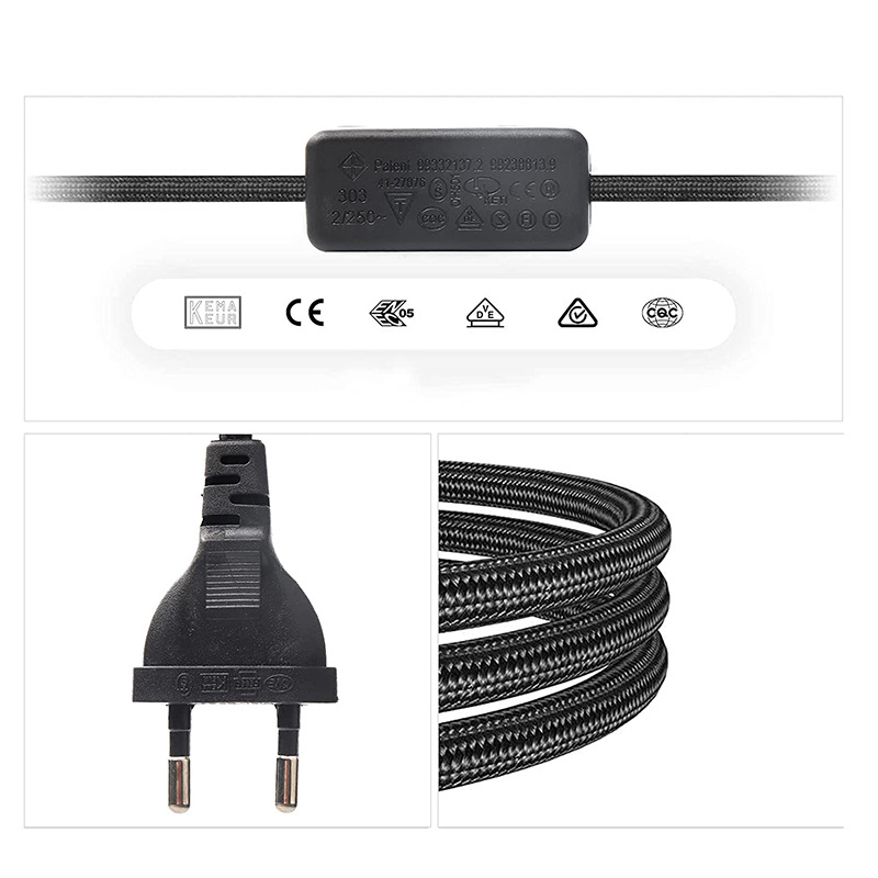 Support de lampe suspendue en métal E27, 3.5M, avec câble et prise, avec prise ue, câble de lampe Vintage