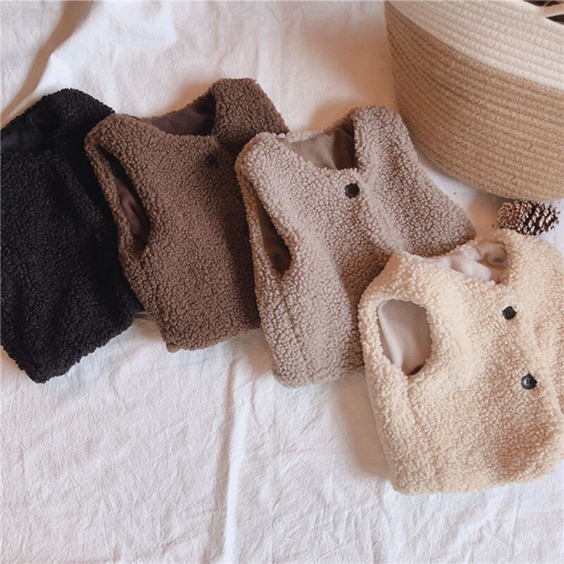 Herfst Winter Baby Dikke Vest Meisjes Jongens Berber Fleece Vest Baby Meisje Winter Warm Leuke Kleding
