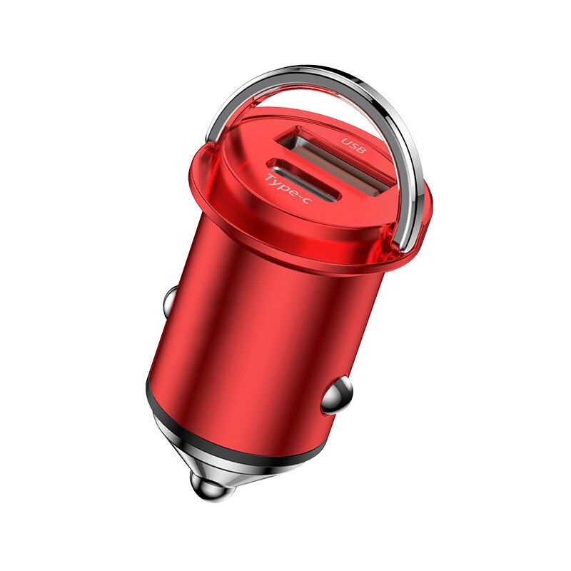 45W Usb Autolader Voor Magsafe Iphone 12 Quick Charge 4.0 3.0 Supercharge Scp Snelle Pd Usb C Draadloze opladen Auto Telefoon Oplader: Red 1 USB 1Type C