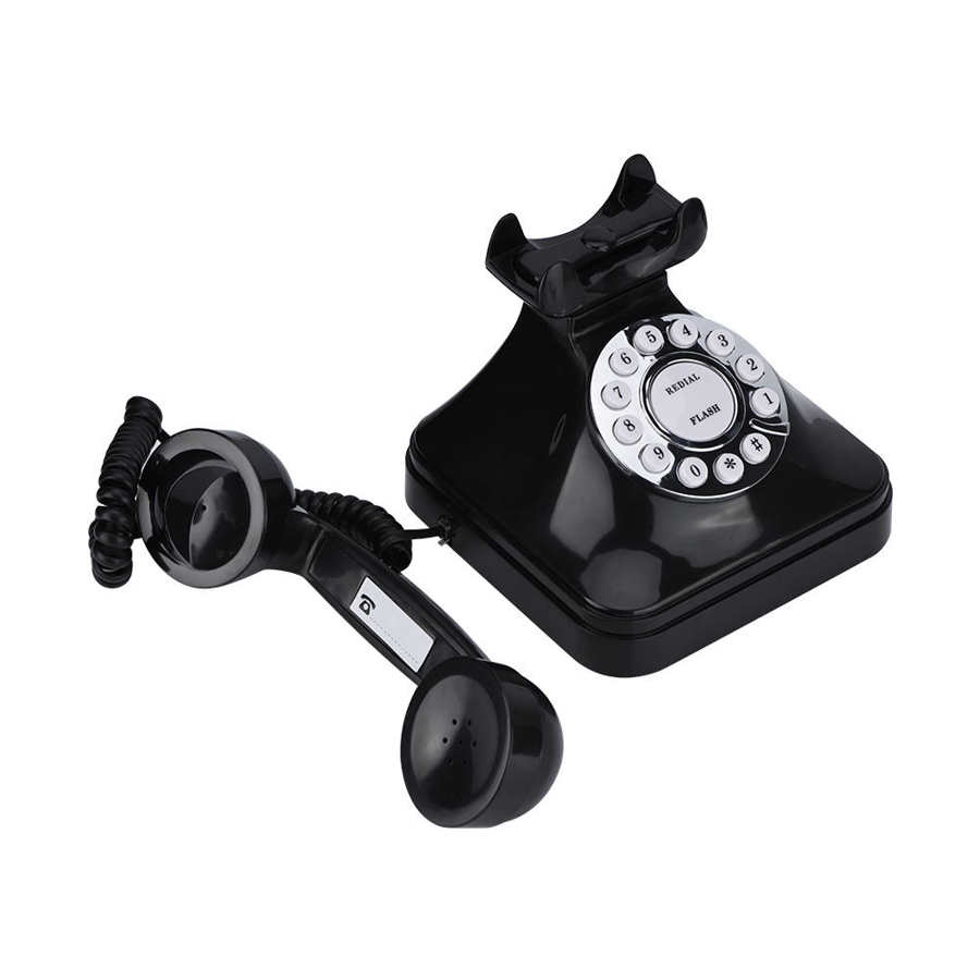 WX-3011 Retro Vintage Telephone Black Multi-Function Plastic Number Storage Home Office Telephone Wired Fixed Landline Phone