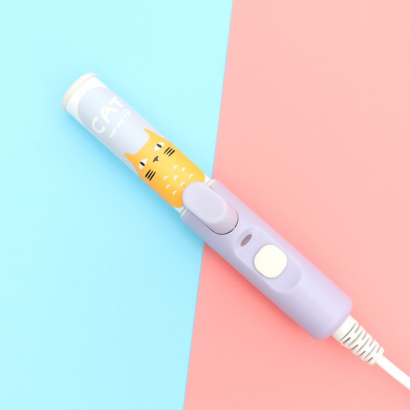 Buckle Mini Hair Curler Straightener Electric Splint Hair Curling Irons Travel Hair Tools Cute Candy Color Flat Iron: 05