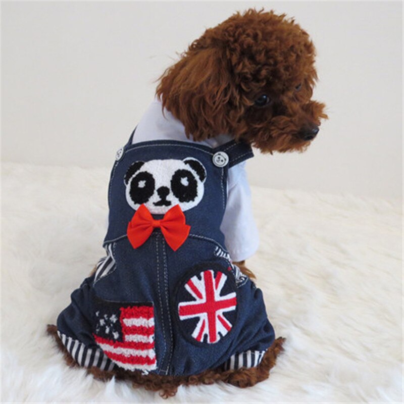 Pipifren höst våren små hundar overaller jumpsuit jeans hundkläder för husdjur pyjamas kostym katter combinaison chien maskotar
