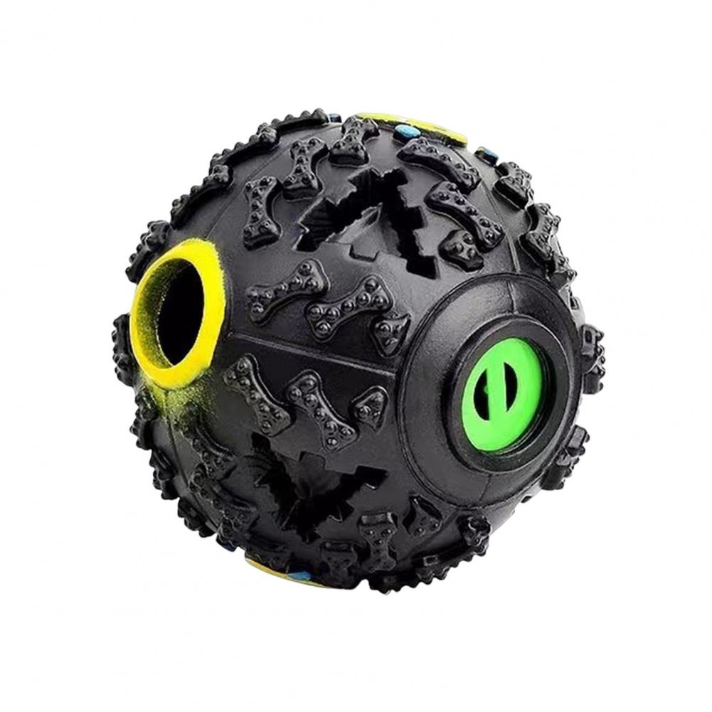 Bola de golosina para perros, juguete para masticar Dental chirriante, alimentador interactivo para mascotas, bola para masticar para perros, dispensador de alimentos, juguete para moler dientes: S / Rojo