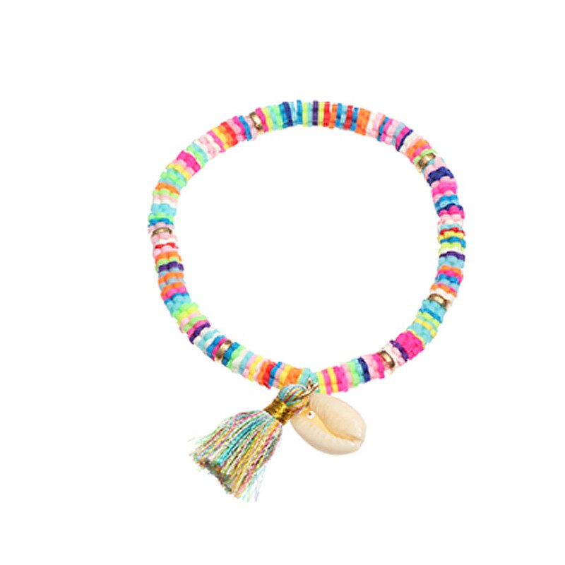 sommer Bohemien Ethnischen Meer Hülse Armbinde Frauen Quaste sandig Strand Natürliche Conch Bunte Armbänder Schmuck Für Mädchen: NZ1186Hunse