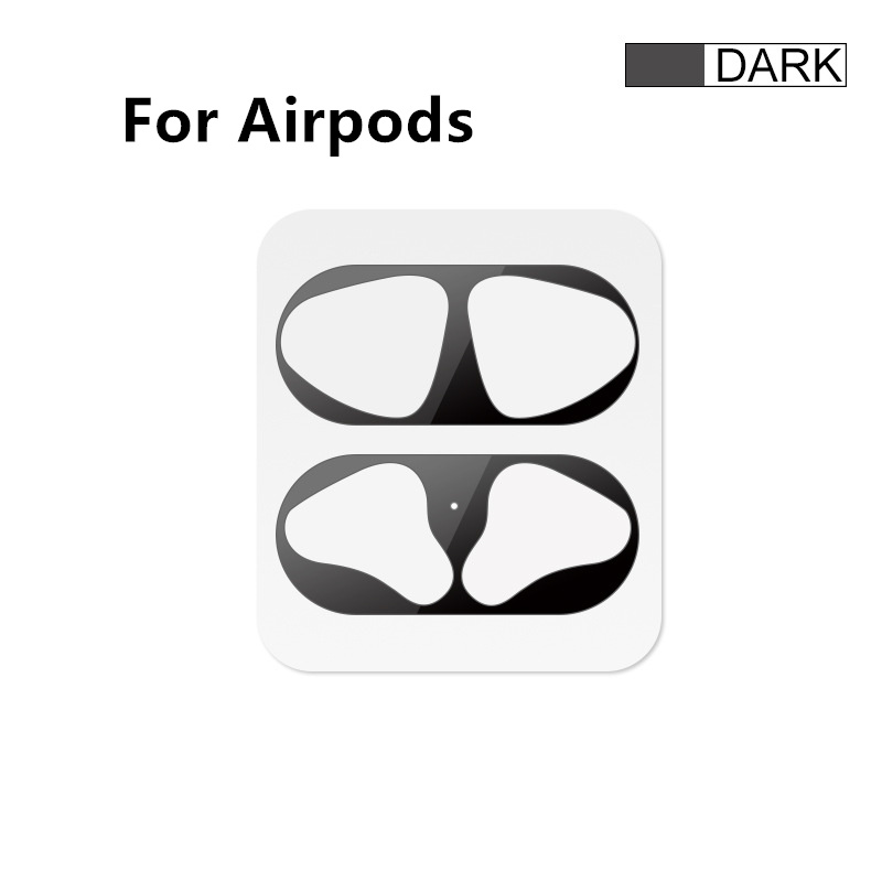 Dust Guard Voor Apple Airpods 1 2 Bluetooth Oortelefoon Metalen Voor Airpods1 Air Pods 2 Draadloze Hoofdtelefoon Opladen Box Stofdicht case: black for airpods