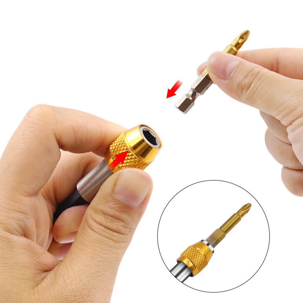1/4'' Drill Bit Holder Screwdriver Accessories Handle Quick Release Self-locking Batch Head Extension Rod for Hand Tool Repair