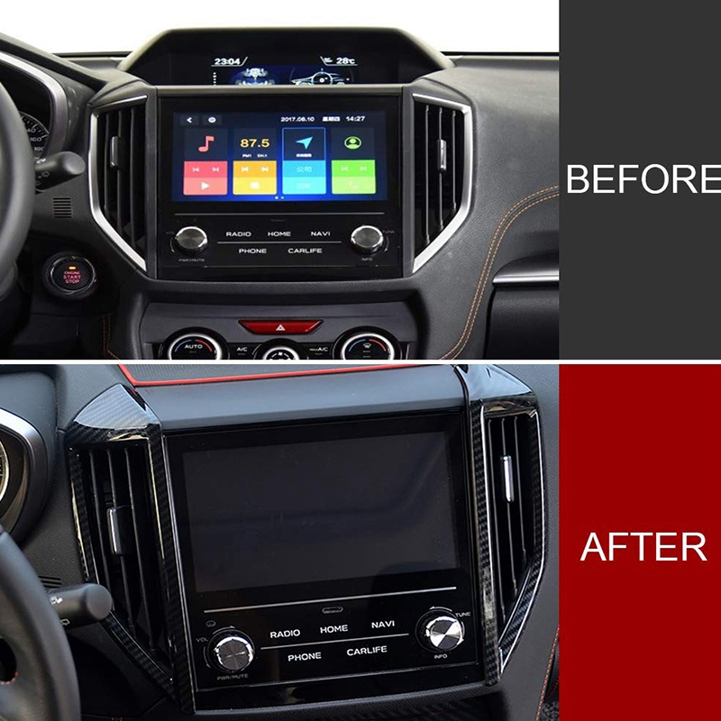Schwarz ABS Kohlenstoff Faser Farbe Auto Center Klimaanlage Auslauf entlüften trimmen Abdeckung für Subaru Crosstrek XV SUV 2-Pc