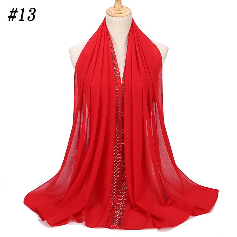 islamischen Glitter kopftuch Strass hijab schal chiffon muslimischen kopf wrap schals Malaysia hijab türkisch islamische: 13