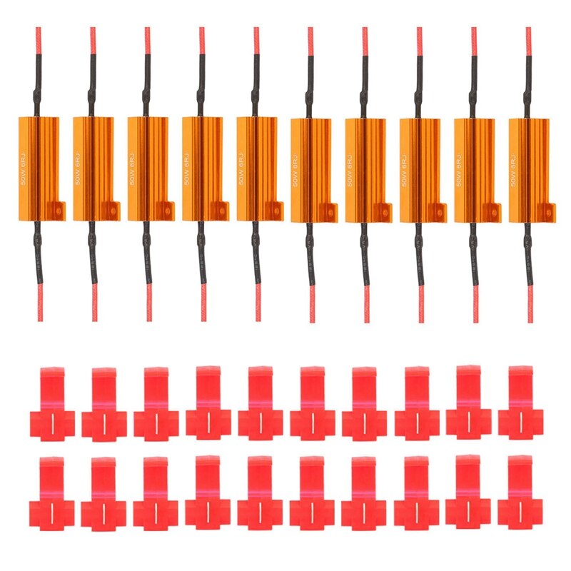 10 Pcs 50W 6Ohm Led Load Weerstanden Voor Led Richtingaanwijzers Of Led Kentekenplaat Verlichting: Default Title
