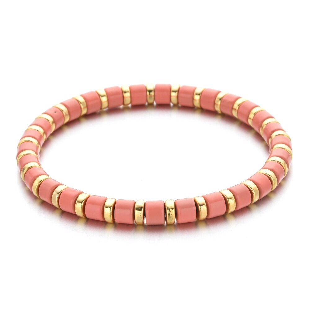 Boho pulseira de esmalte, boho, bonito, de arco-íris, stretch, colorida, nova moda, multicolorido, azulejo, miçangas, surf, praia, joia, presente: A9
