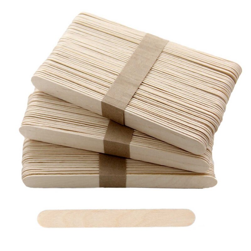 50Pcs/Set Popsicle Sticks Natural Wooden Pop Popsicle Sticks Wood Craft Ice Cream Sticks Popsicl Accesorios: KN14455H05