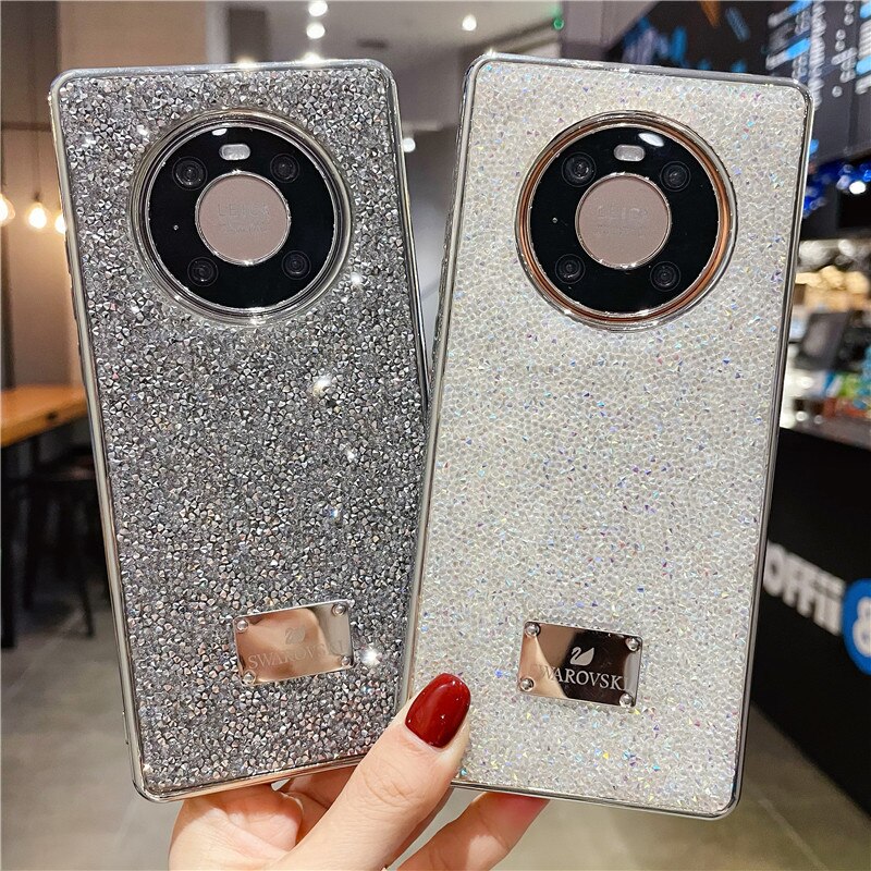 Luxury Plating Rhinestone Diamond Glitter Case For huawei Mate 30 40 Pro P40 pro Silicone Sexy Girly Back Cover Accessories