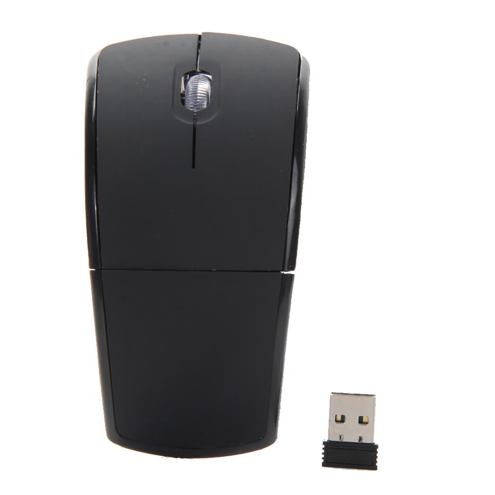 Folding Wireless Mouse Long Battery Life Portable Optical Positioning Notebook Computer Optical Mouse: Black