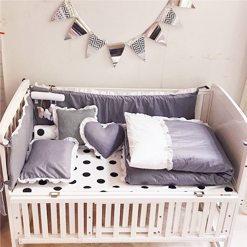 Babydyne madrasbetræk nyfødt tremmeseng krybbesæt soveværelse puder baby dreng sengetøj bomuld til soveværelse vaskbar ycz 042