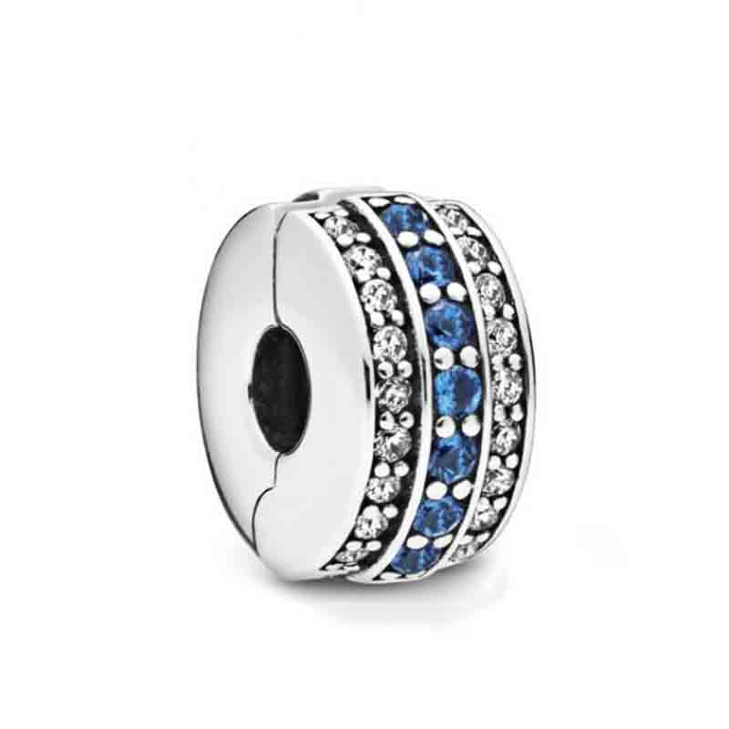 PDB 13 925 Silver Multicolor Blue Zircon sparkle charm interval pearl, suitable for attending banquet jewelry .: 798480C01