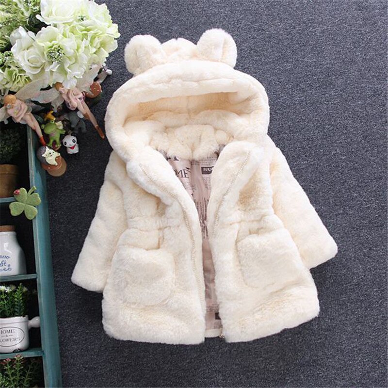 Winter Baby Jassen Voor Meisjes Kleding Baby Kleding Leuke Oren Kids Hooded Jassen Peuter Warme Jas Baby Jongens Bovenkleding Wol