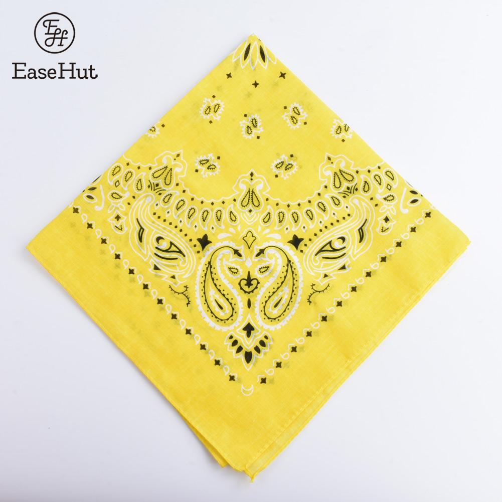 Easehut Vrouwen Mannen Vierkante Sjaal Paisley Print Bandana Haarband Halsdoek Hip Hop Hoofddoek Unisex Hoofddeksels Cool Bandana