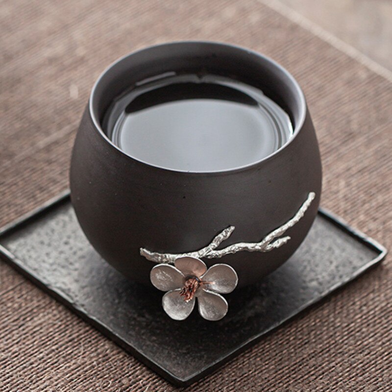 Purple Clay Tea Master Cup Ceramic Household Japanese Tea Set Single Large Teacup Individual Flower Single Tea Cup