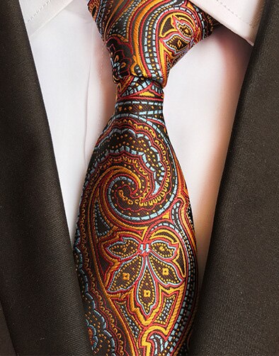 Gusleson 8cm klassisk glipper til menn 100%  silke jacquard paisley floral cravatta glipper mann brudgom forretningsslips tilbehør: 22