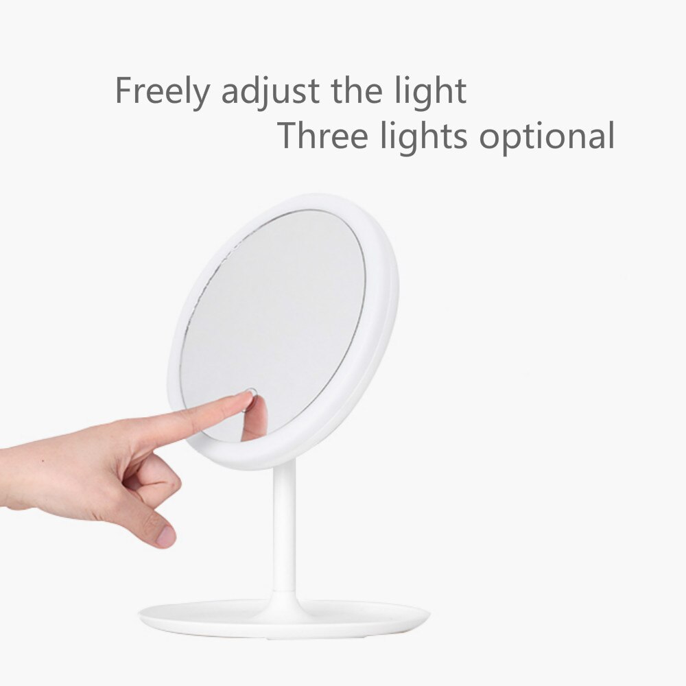 Maquillaje LED espejo con la luz para hacer de pantalla táctil HD espejo de vanidad de carga USB Luz Led para espejo cosmético belleza espejo: Whit