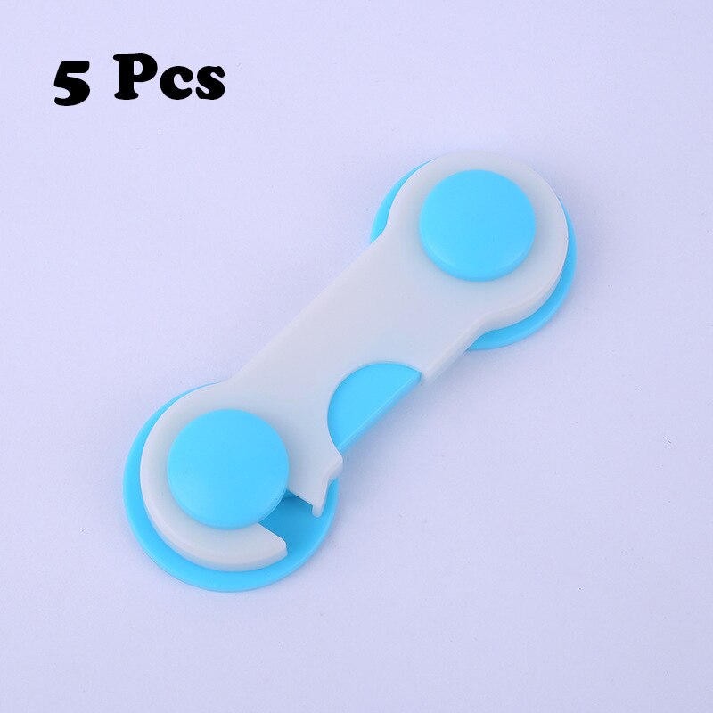 Plastic Wardrobe Cabinet Lock Baby Child Safety Protection Kids Safe Lock for Refrigerators Baby Security Drawer Closet Latches: Blue 5Pcs