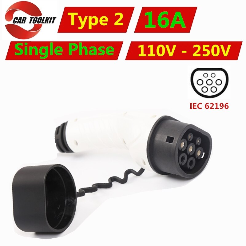 16a ev ladestik iec 62196 type 2 hun ev stik til elbil ladestation stik ac enkeltfase 110v-250v