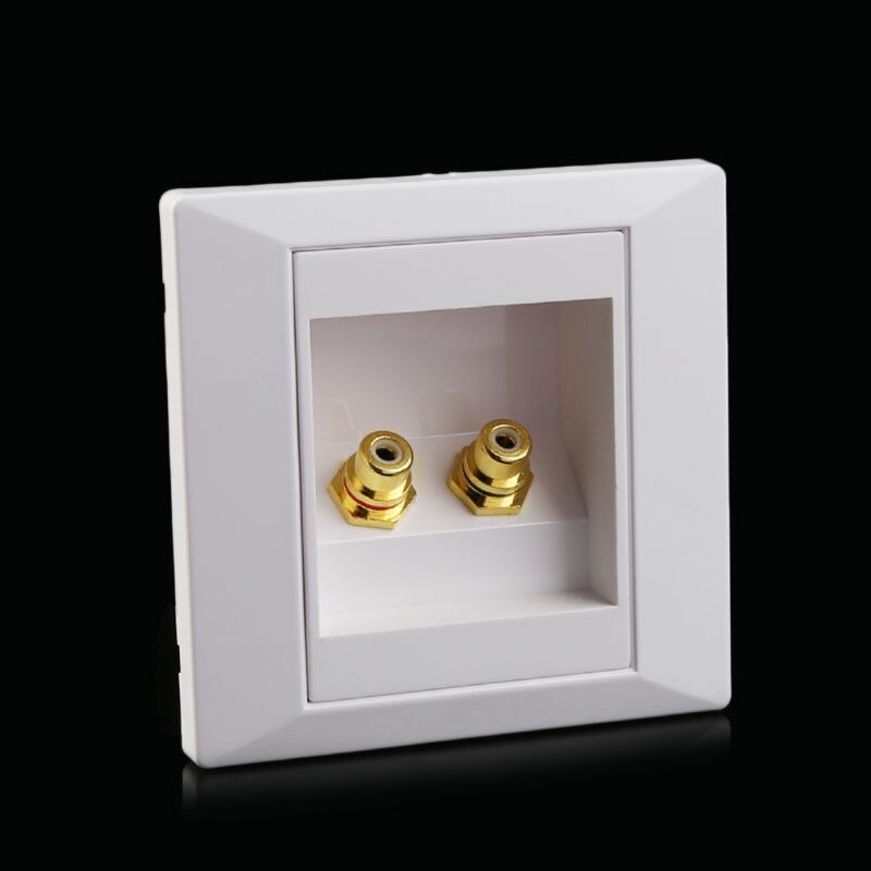 RCA Wall Socket Audio Panel Speaker Junction Box Lotus Power Outlet 19QB