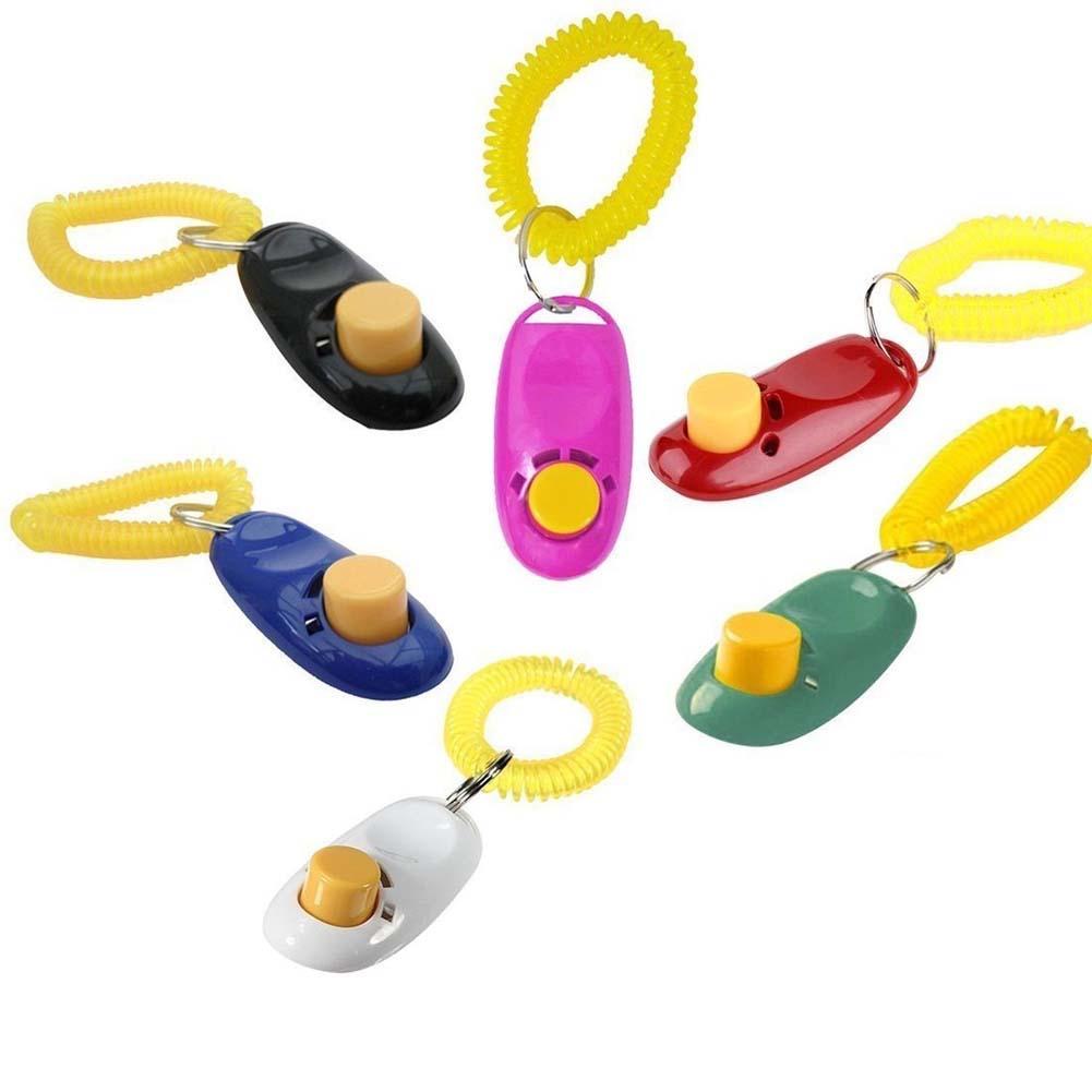 1pc Dog Pet Training Clicker Click Button Trainer Obedience Aid Wrist