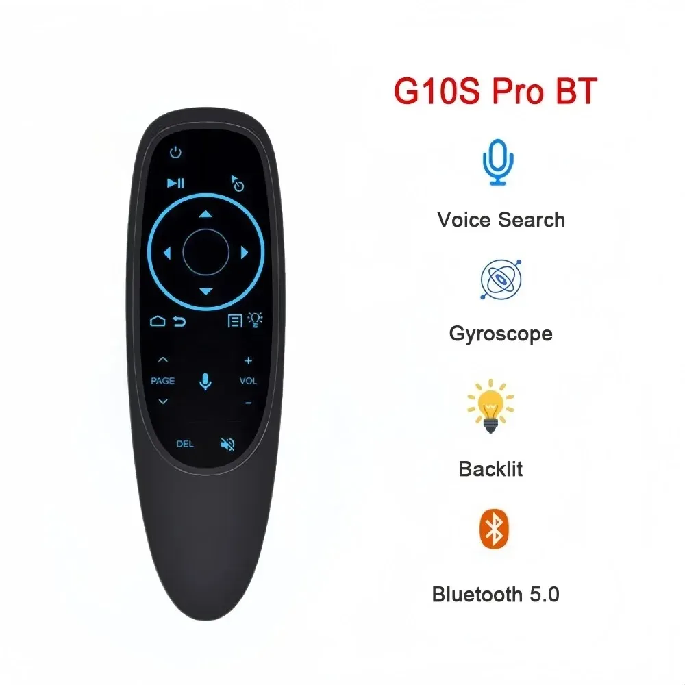 2,4G BT 5,0 Dual Modus Fernbedienung IR Lernen G20S BT PRO Drahtlose Stimme Air Maus Mit Hintergrundbeleuchtung Licht für Android TV Box PC: YELLOW
