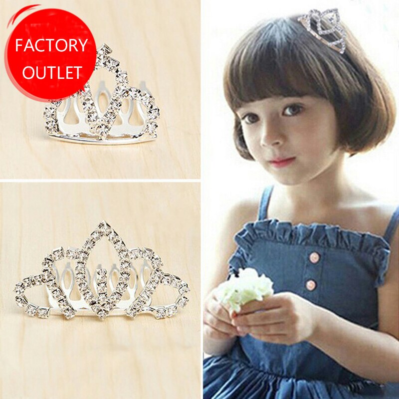 JINSE Mini Leuke Crystal Rhinestone Princess Crown Haar Kam Verjaardagsfeestje Tiara Voor Meisjes Kids Haar Sieraden Accessoires CR130