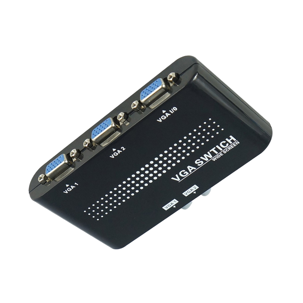 2 In 1 Out VGA/SVGA Manual Sharing Selector Switch Switcher Box For LCD PC KVM Switches Display 1080 HD Video Converter