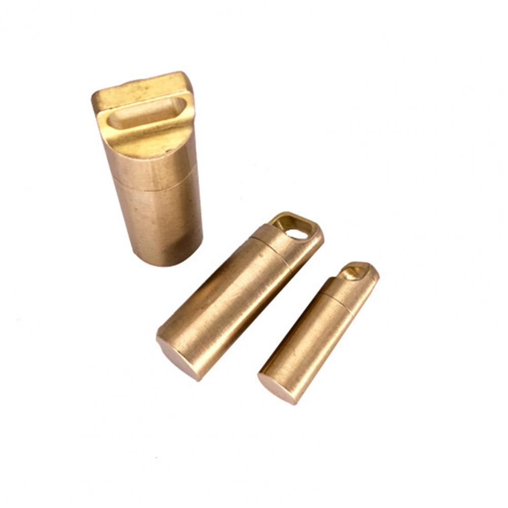 Brass Sealed Bottle Waterproof Capsule Pill Box Outdoor Camping Firstaid Pendant Medicine Storage Organizer Container Case
