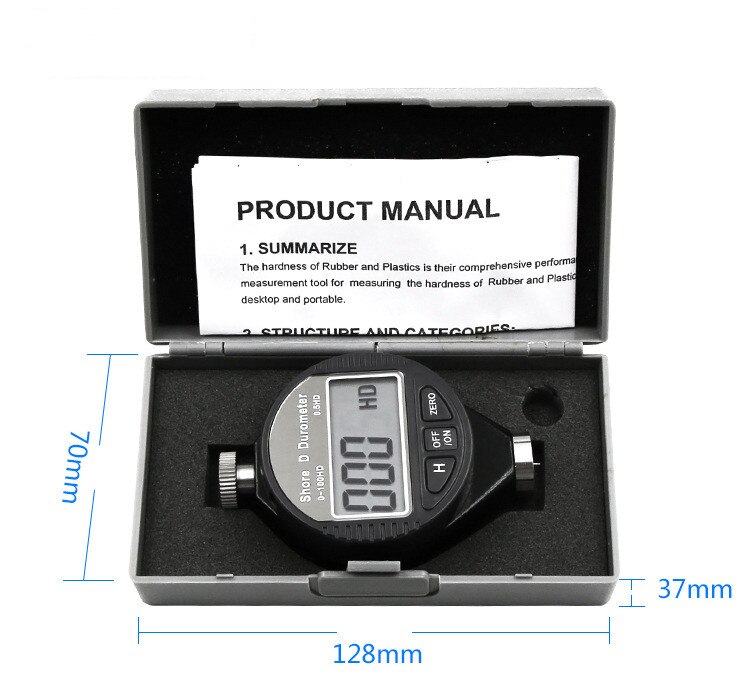 Digital Shore Durometer Hardness Tester 0-100H For Plastic Leather Rubber Resin