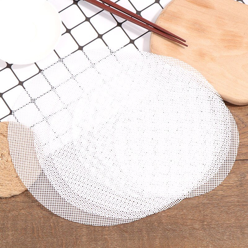 White Round Dumplings Mat Steamer Paper Silicone Steamer Non Stick Pads Buns Baking Pastry Dim Sum Mesh Mat Cooking Accessories