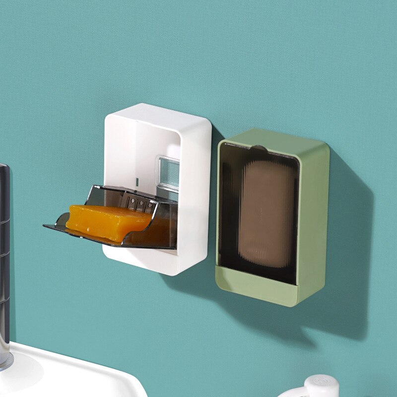 Boîte à savon murale créative avec couvercle, égouttoir à Double grille, porte-savon de salle de bain, accessoires de salle de bain à domicile