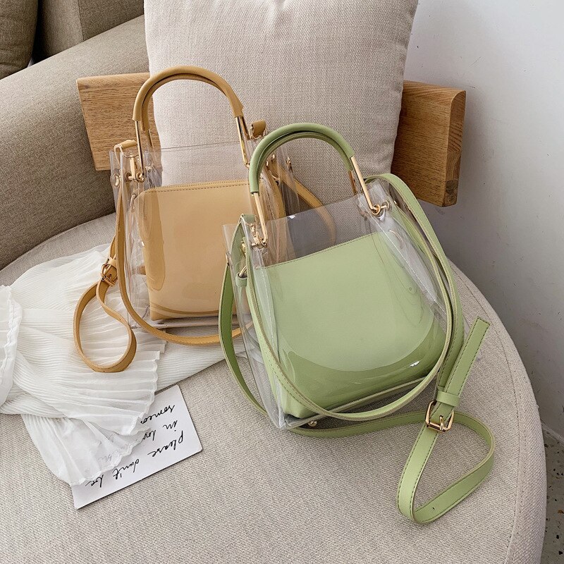 CASMOR Summer Small Bag Female Korean Handbags Women Shoulder Bag Clear Jelly Shoulder Bag Casual Women Bags