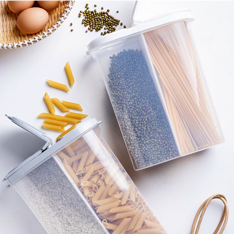MDZF SWEETHOME2600m Four-Compartment Cereal Containers Storage Containers With Lids Removable Partition Pasta Storage Containers