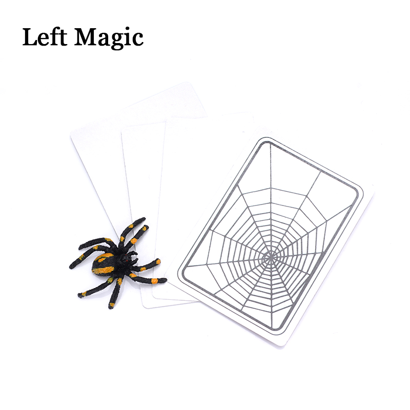 Spider And Net Magic Trick The Web Cards Toys Magician Gimmick Illusion Closed-Up Magia Props Halloween East To Do