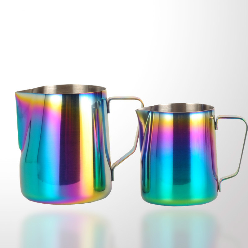 Stainless steel color drawing cup 600ml drawing cup milk foam cup playing cup fancy milk cup kitchen coffee utensils
