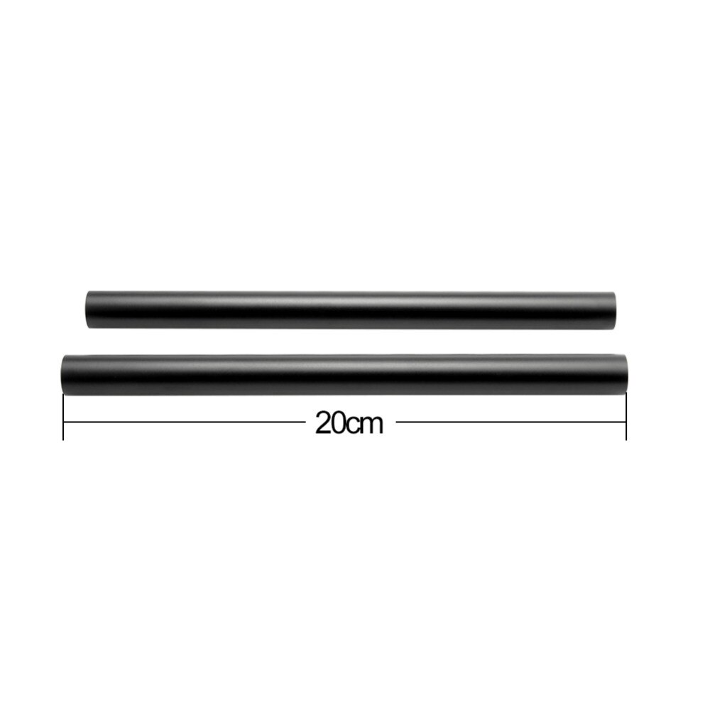 Niceyrig (pacote com 2) comprimento 20cm(8 polegadas) haste de alumínio preta com rosca fêmea m12, 15mm para câmera dslr, fotografia em estúdio de fotografia