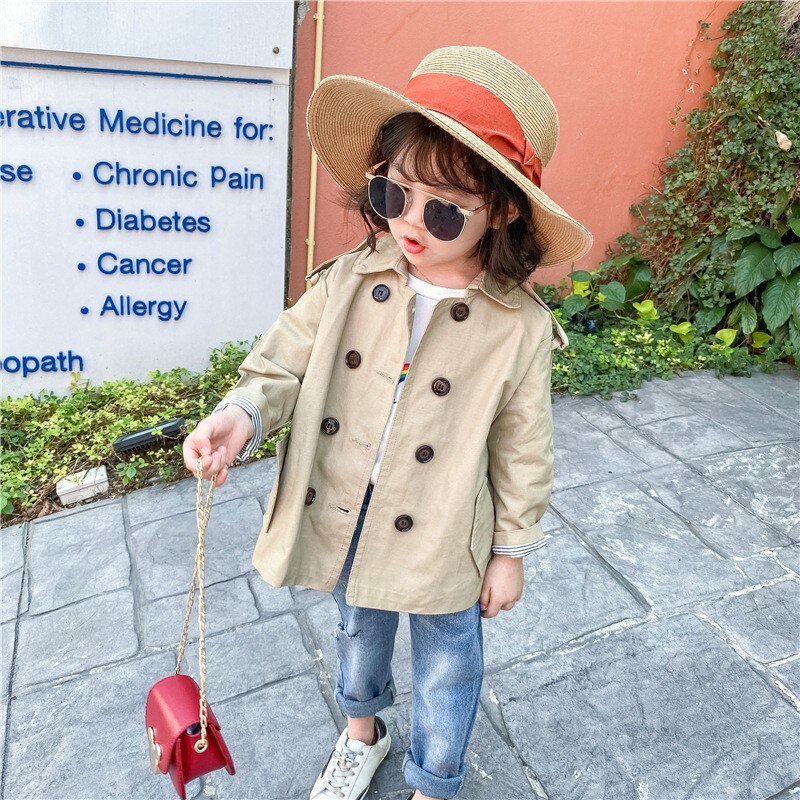 Spring Kids Windbreaker For Girls Jackets And Coats Classic Boys Trench Coat Children Outerwear Coats