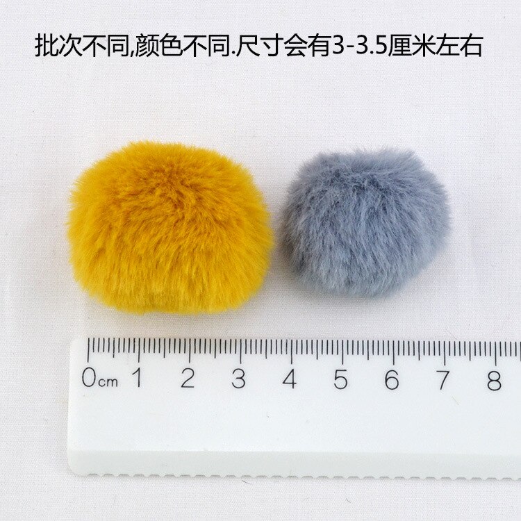 20 stks/partij 3.5cm Faux Fur PomPom DIY Konijn Haarwortel Tas pom pom Bal sleutelhanger Voor Vrouwen Auto haarspeld Zak Sleutelhanger Hoofddeksels